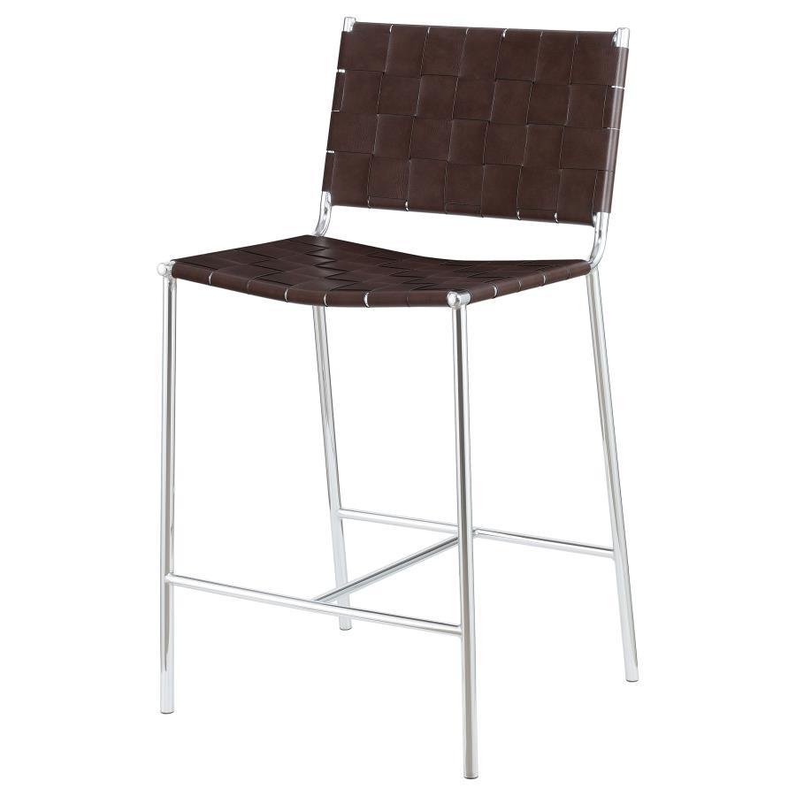 Adelaide - Upholstered Counter Height Stool With Open Back - Brown