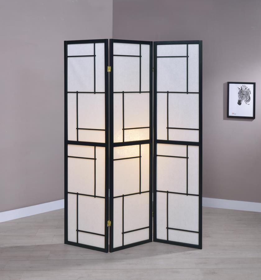 Katerina - 3-panel Folding Floor Screen - White
