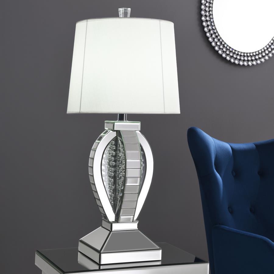 Klein - Table Lamp With Crystal Base - Pearl Silver