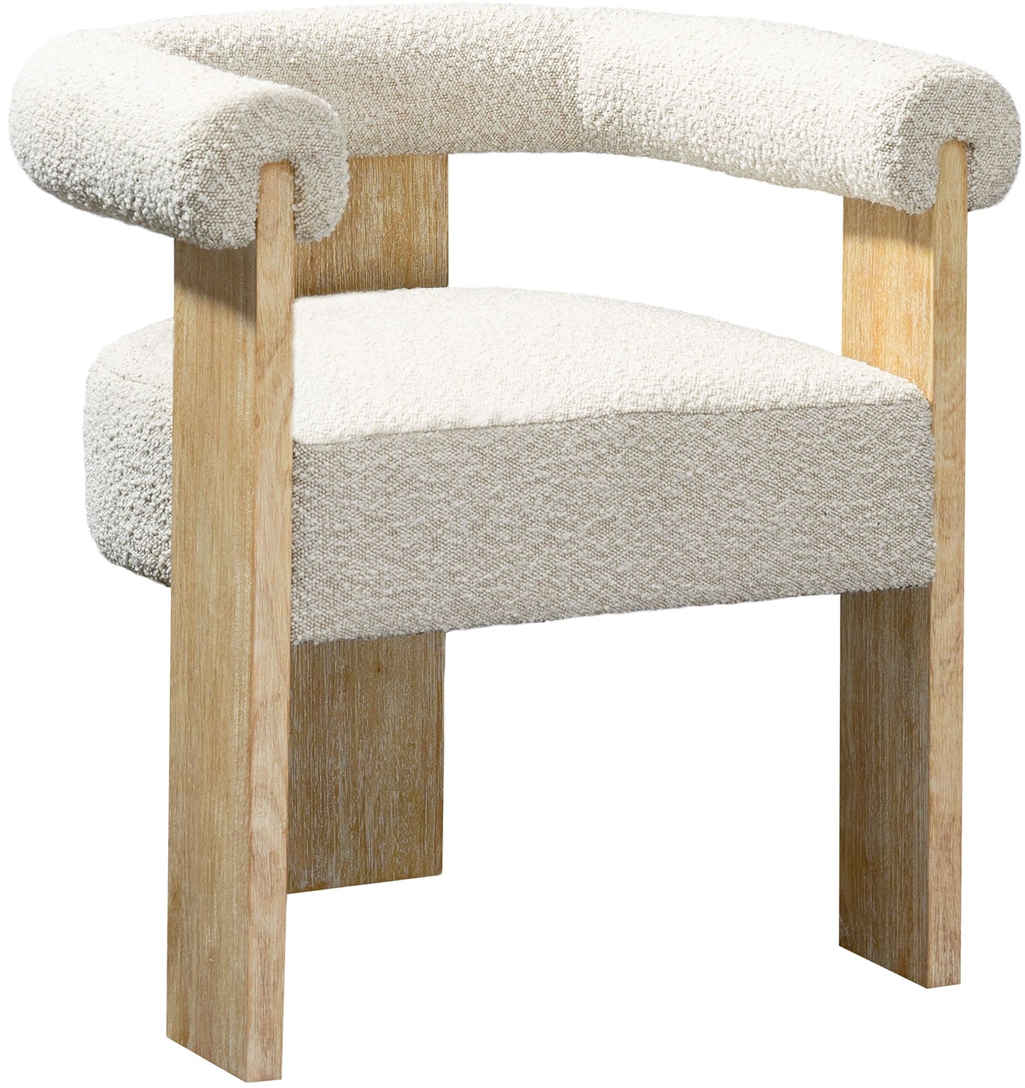 Barrel Boucle - Dining Chair - Cream ( Set of 2)