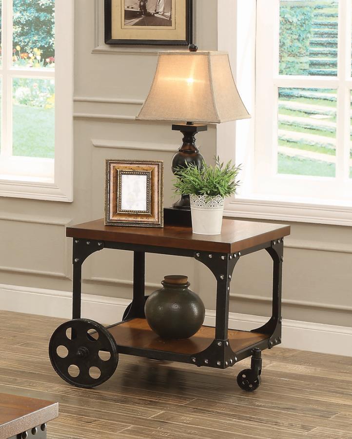 Shepherd - End Table With Casters - Brown