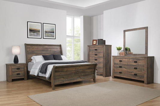 Frederick - 4 Piece Queen Panel Bedroom Set - Brown