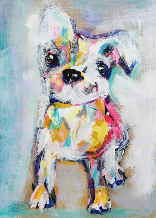 Gallery Wrapped Giclee On Canvas Funny Puppy 24 X 16