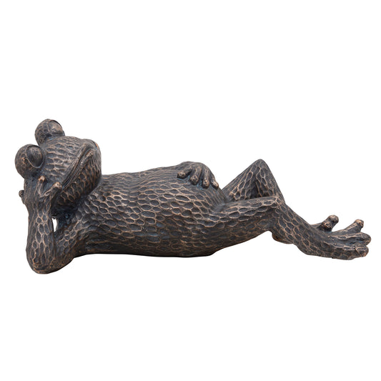 Resin Laying Frog 20" - Metallic Blue