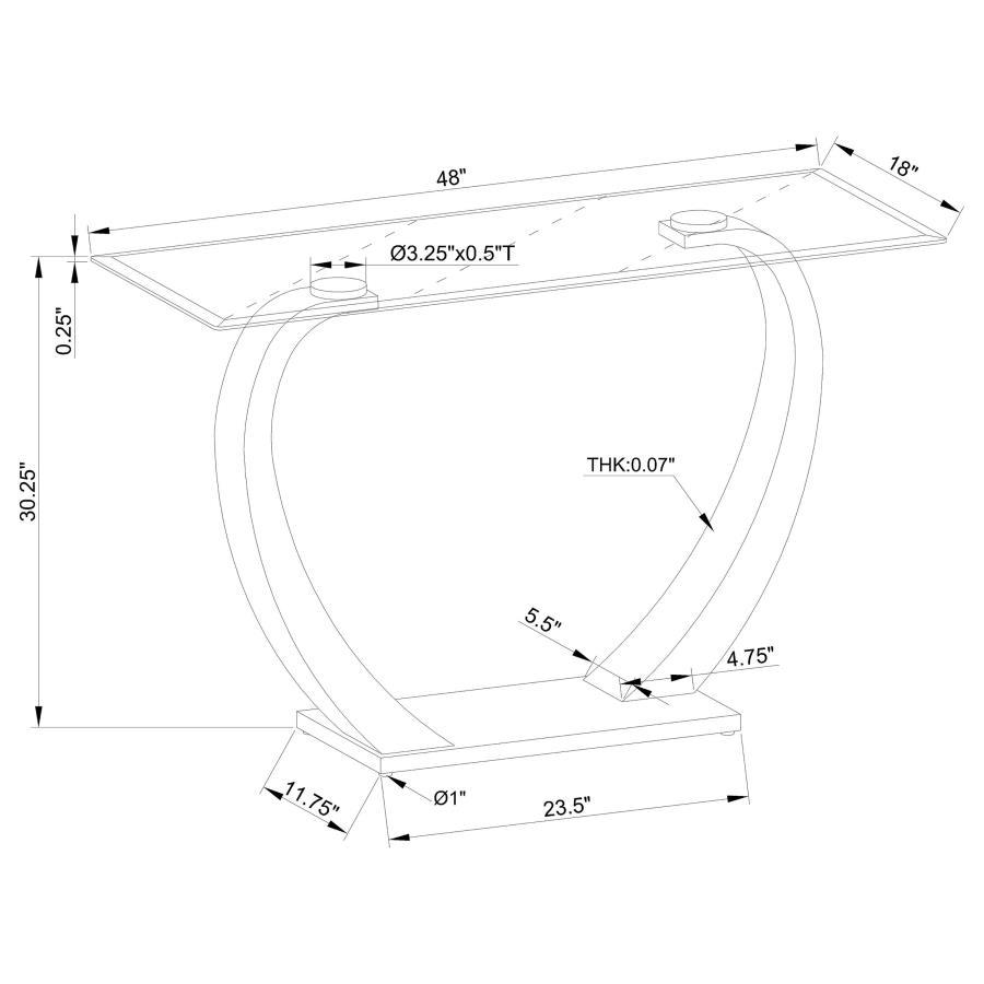 Pruitt - Rectangular Sofa Table - Pearl Silver