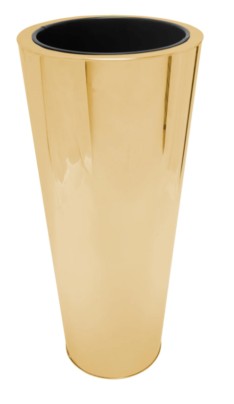 Gold Plain Stainless Steel Floor Vase 36"