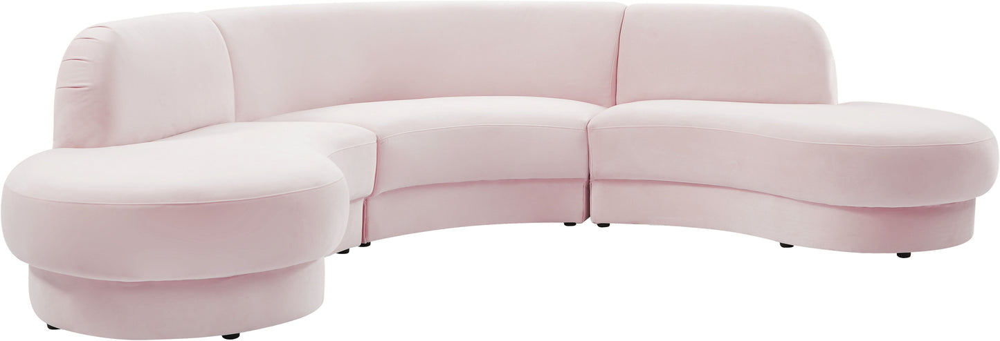 Rosa Velvet Modular 3 piece Sectional