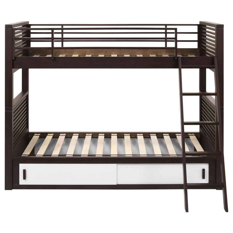 Oliver - Twin over Twin Bunk Bed - Brown