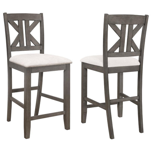 Athens - Upholstered Seat Counter Height Stool (Set of 2) - Gray