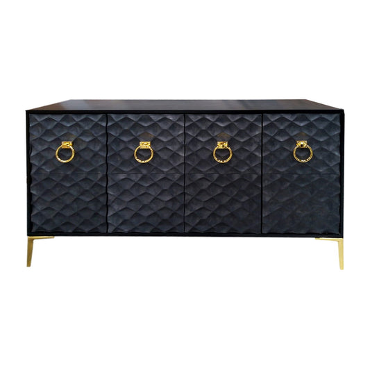 Console Cabinet - Black / Gold