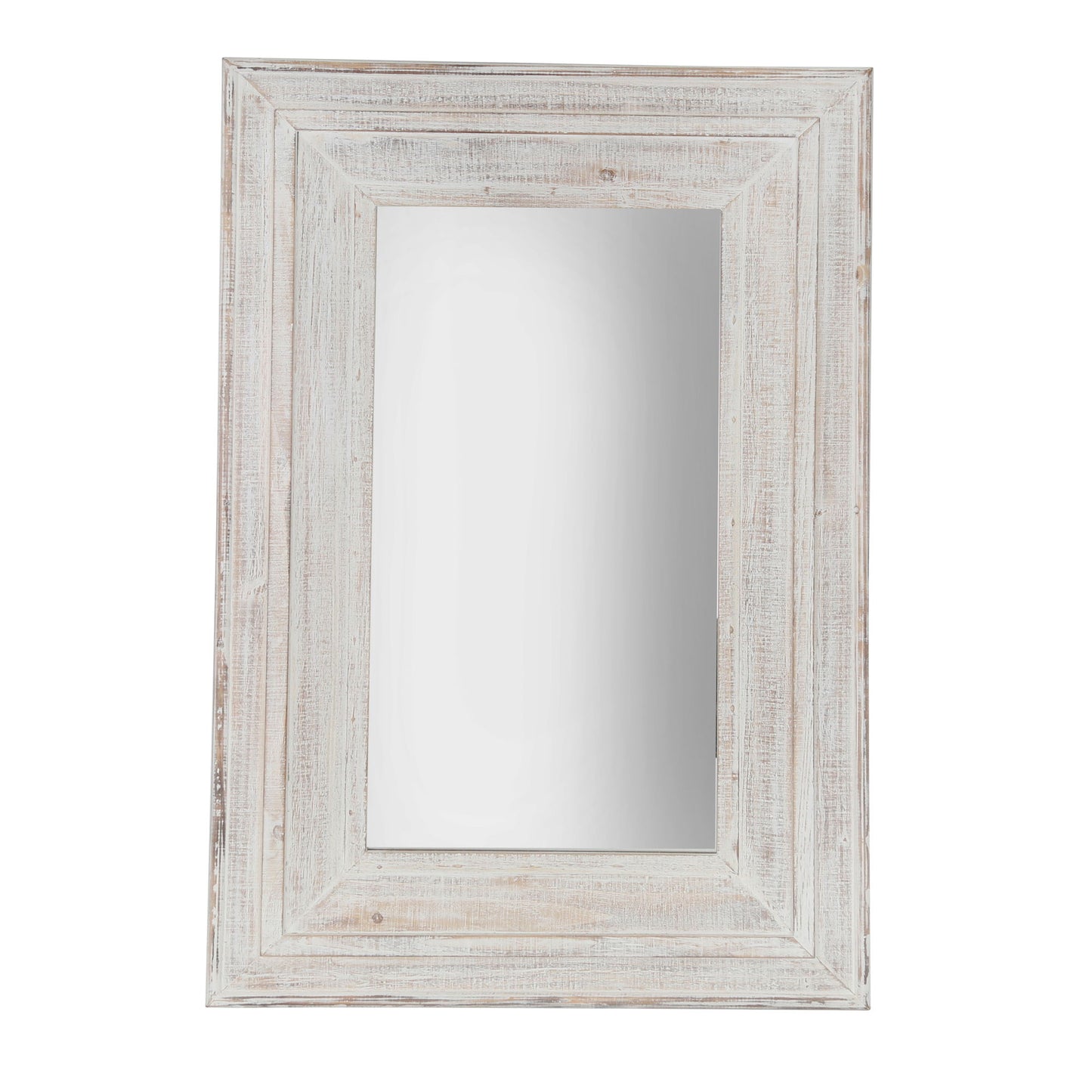 Wood Frame Wall Mirror 24 X 36" - Antique White