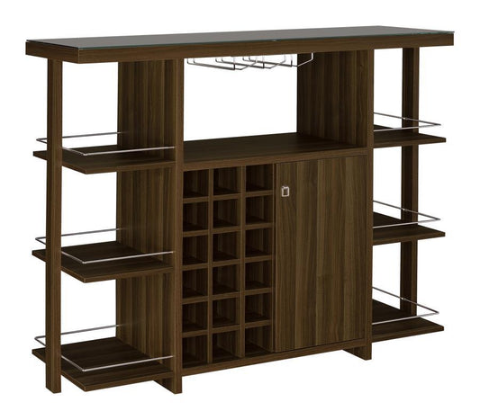 Diggs - Bar Unit With Wine Bottle Storage - Brown