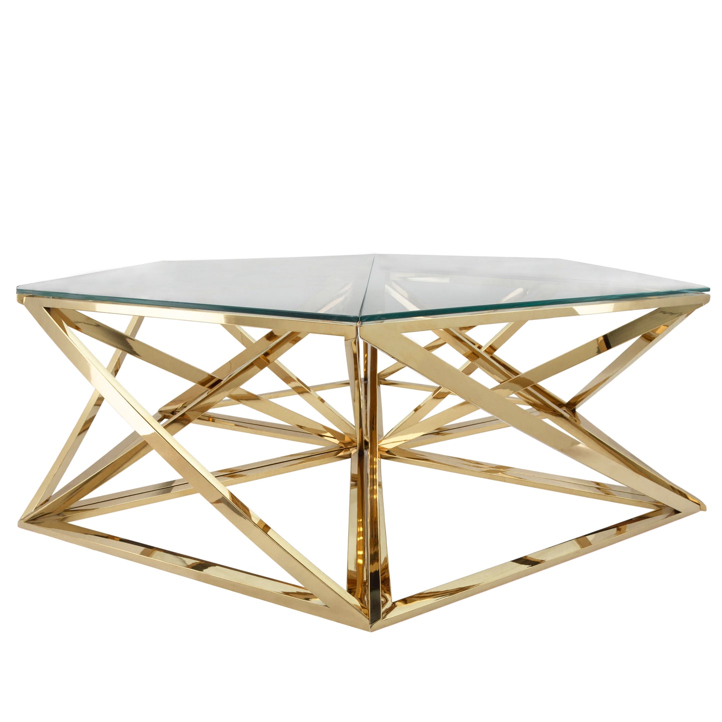 Metal Hexagon Coffee Table - Gold