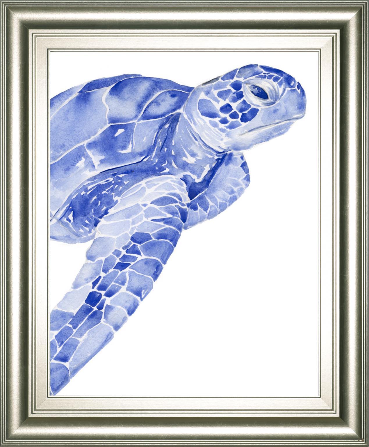 Ultramarine Sea Turtle II By Jennifer Paxton Parker 22x26 - Blue