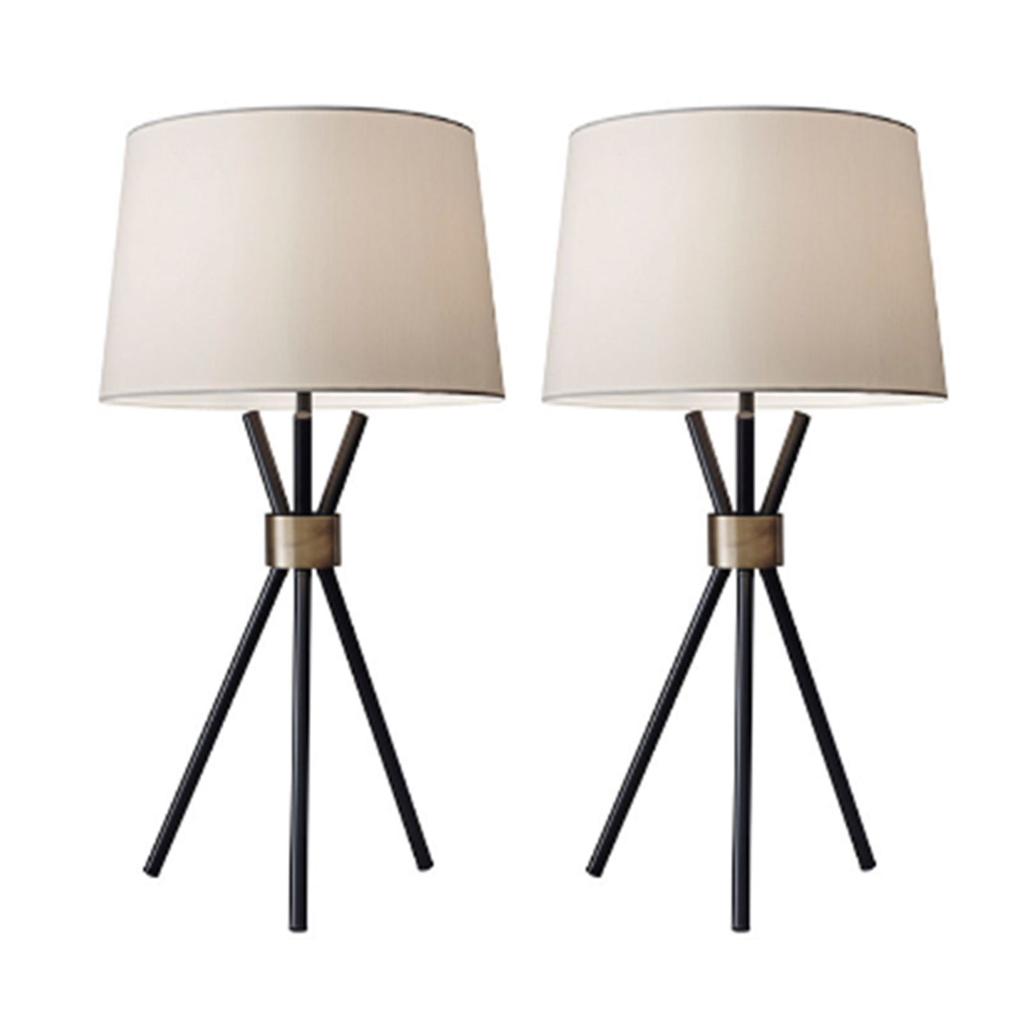 Metal Tripod Table Lamps 22" (Set of 2) - Black