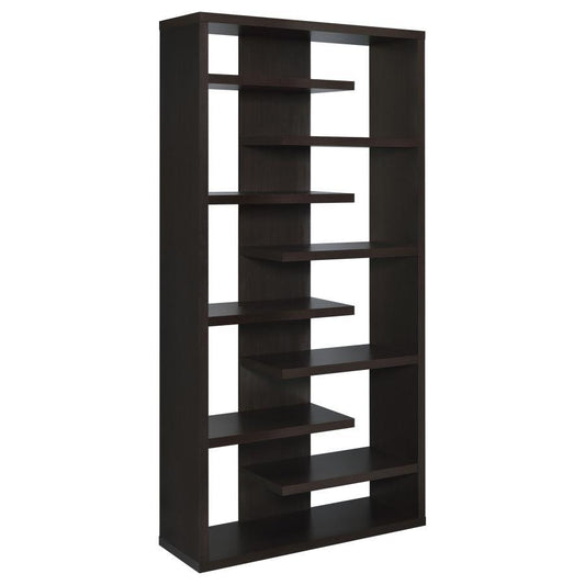 Altmark - Bookcase With Staggered Floating Shelves - Brown