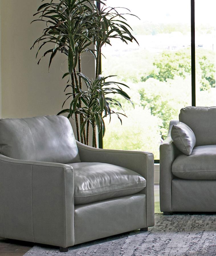 Grayson - Sloped Arm Upholstered Chair - Gray