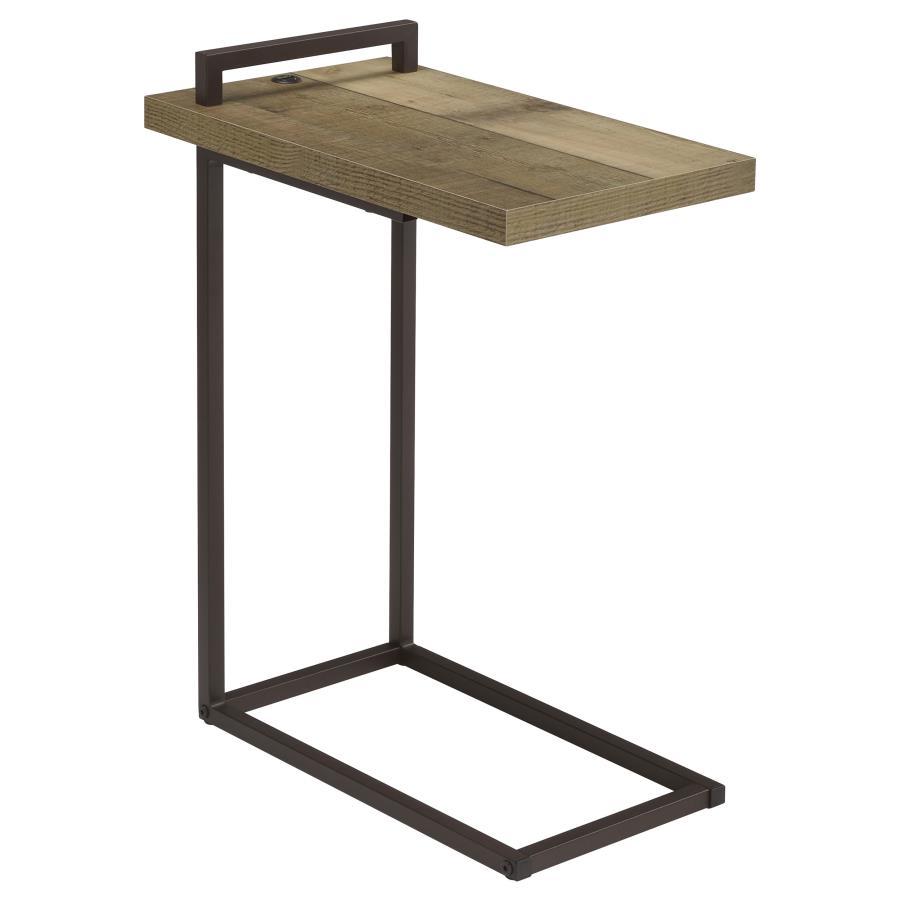 Maxwell - C-shape Accent Table - Light Brown