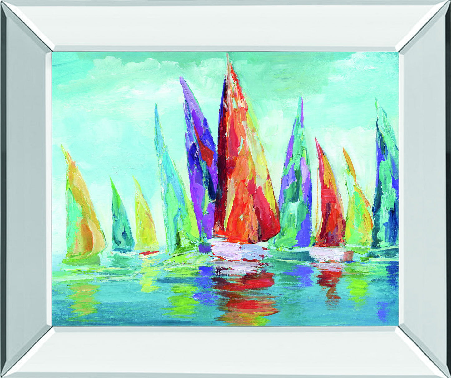 Fine Day Sailing I By Nan - Mirror Framed Print Wall Art