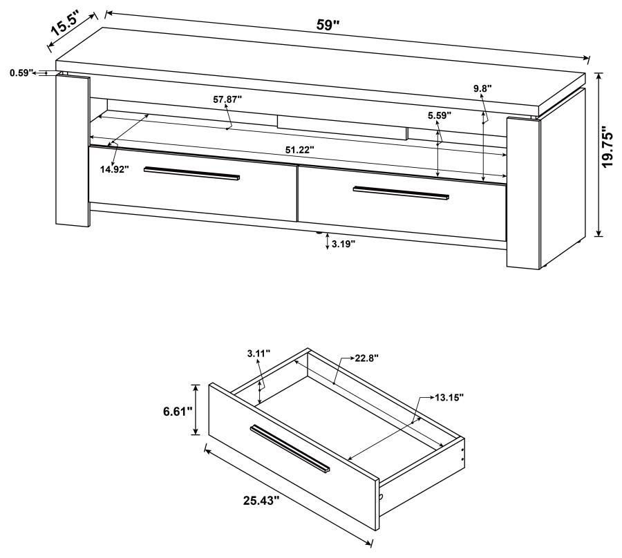 Coaster - 2-drawer TV Console