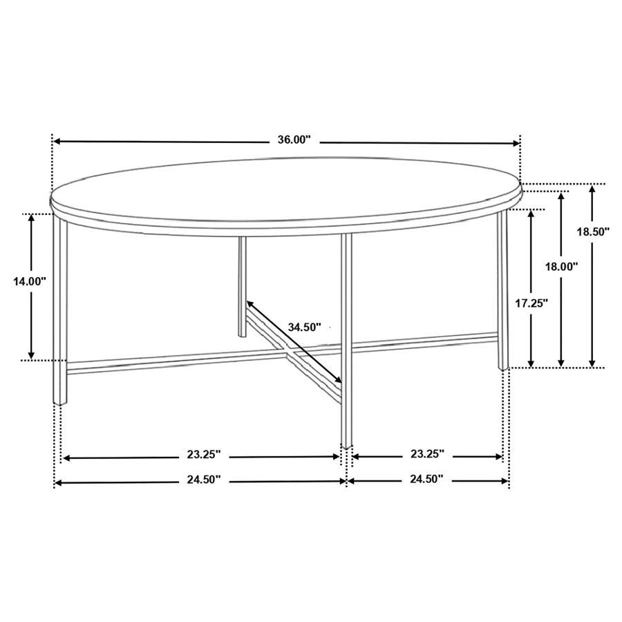 Ellison - Round X-cross Coffee Table - White