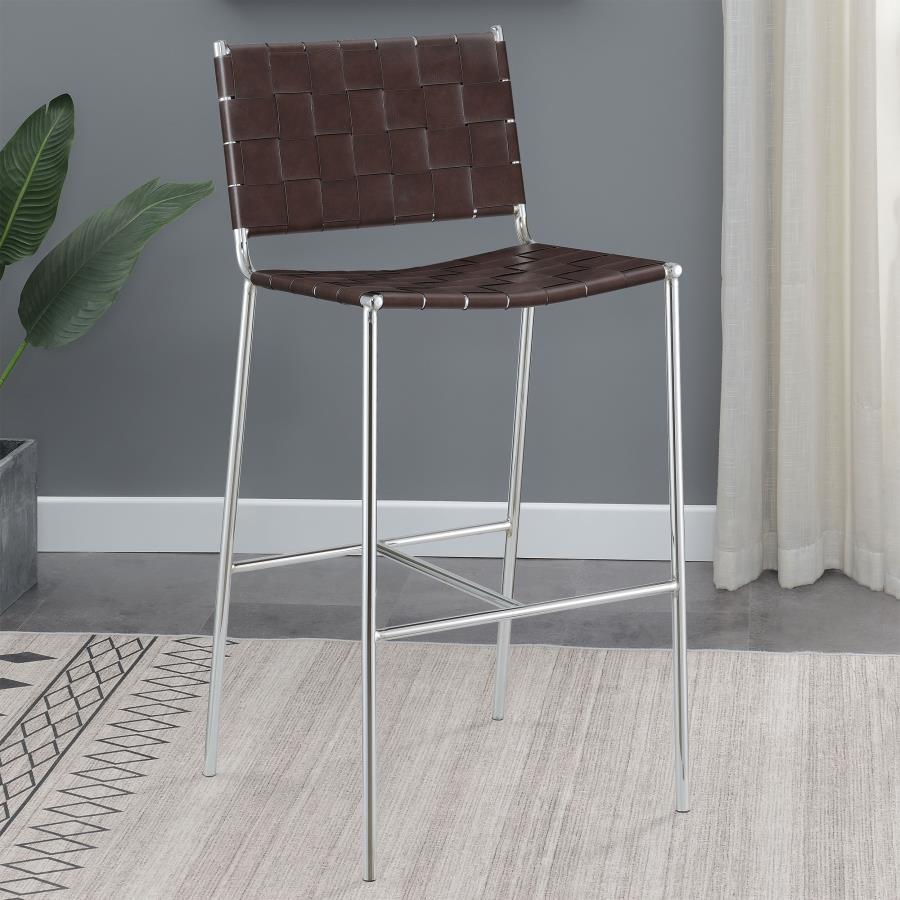 Adelaide - Upholstered Bar Stool With Open Back - Brown