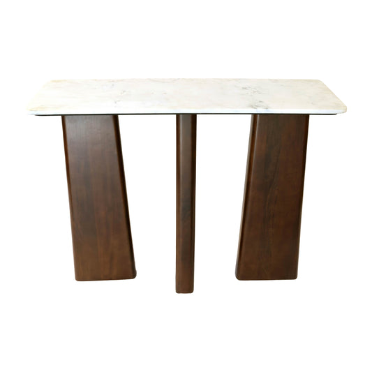 Marble/Wood Coffee Table 48"x16" - Brown / White