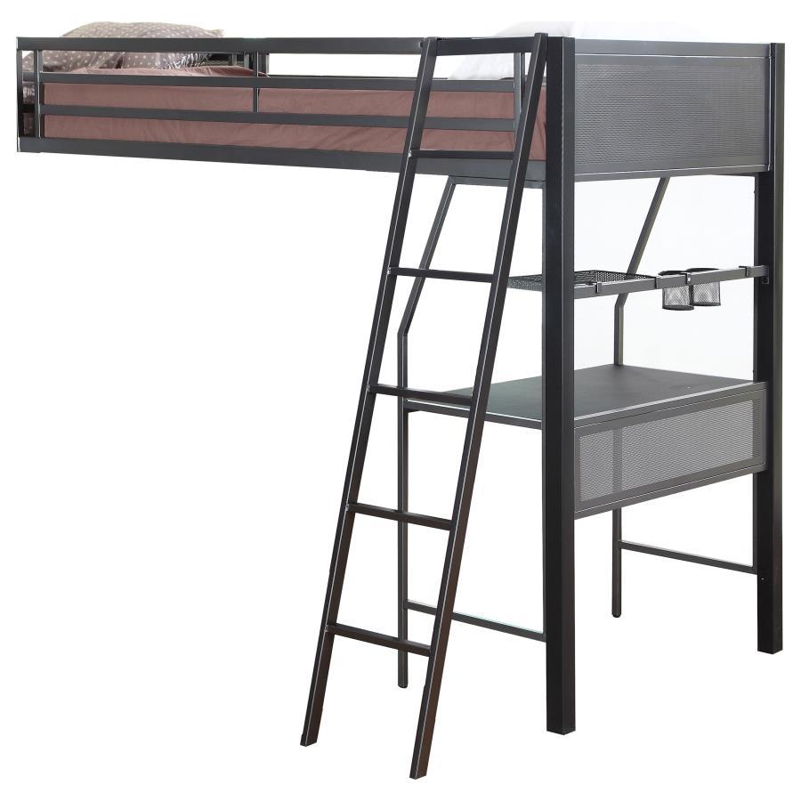 Meyers - 2 Piece Set (Twin Over Full Bunk Bed and Loft Add-On) - Black