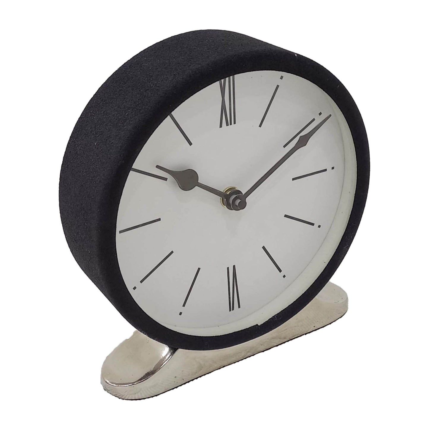 Metal Candid Table Clock 7" - White / Black