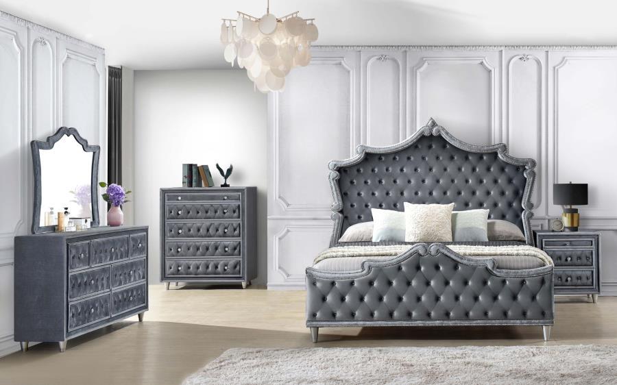 5 Piece Set California King Bed - Gray