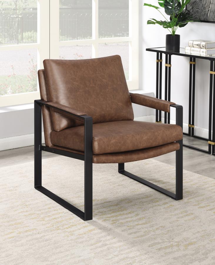 Rosalind - Upholstered Accent Chair With Removable Cushion - Brown