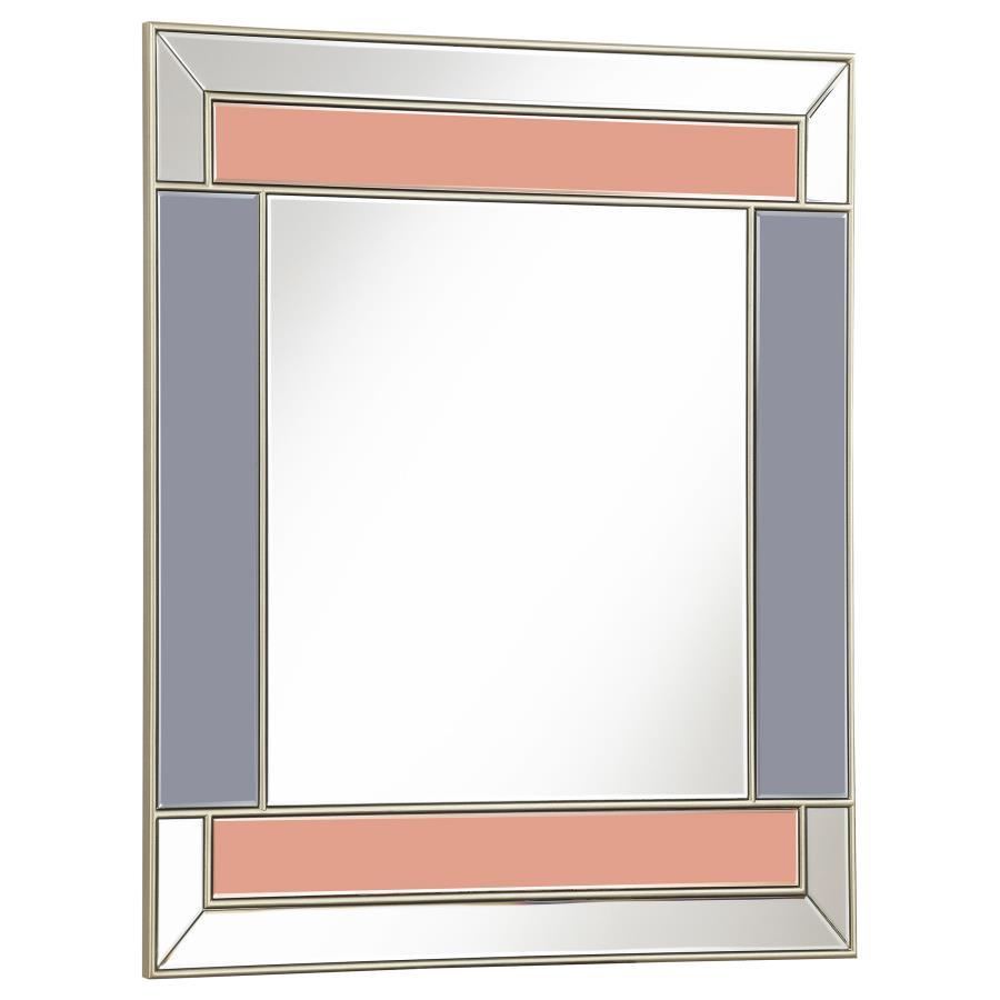 Braylin - Wall Mirror With Colored Frame - Pearl Silver