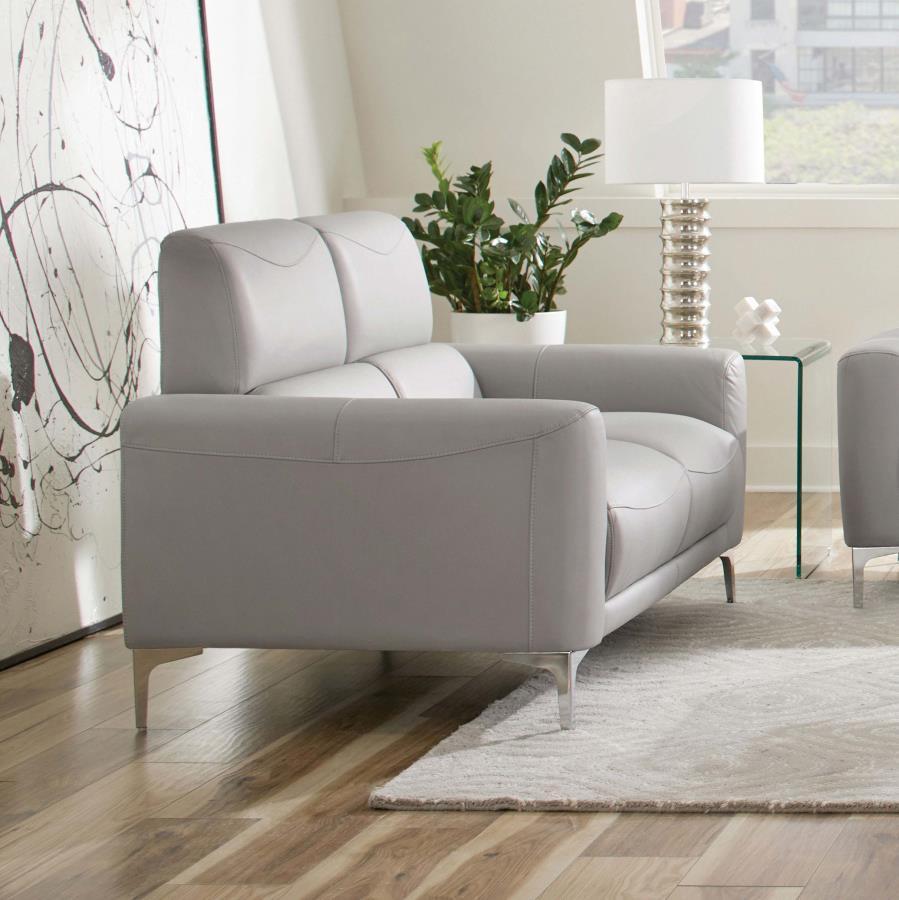 Glenmark - Loveseat - Pearl Silver