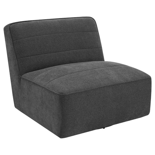 Swivel Armless Chair - Black