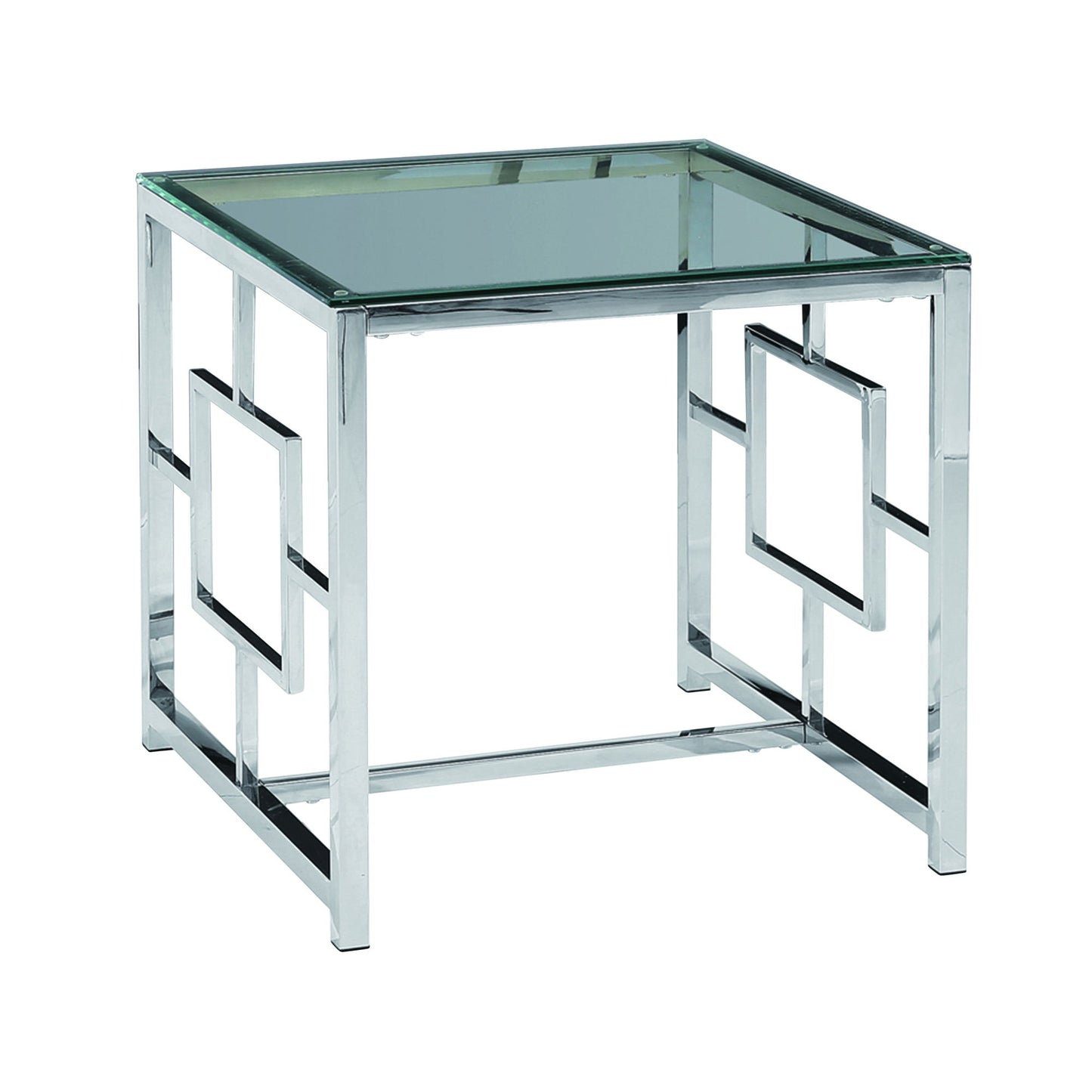 Metal / Glass Accent Table - Silver