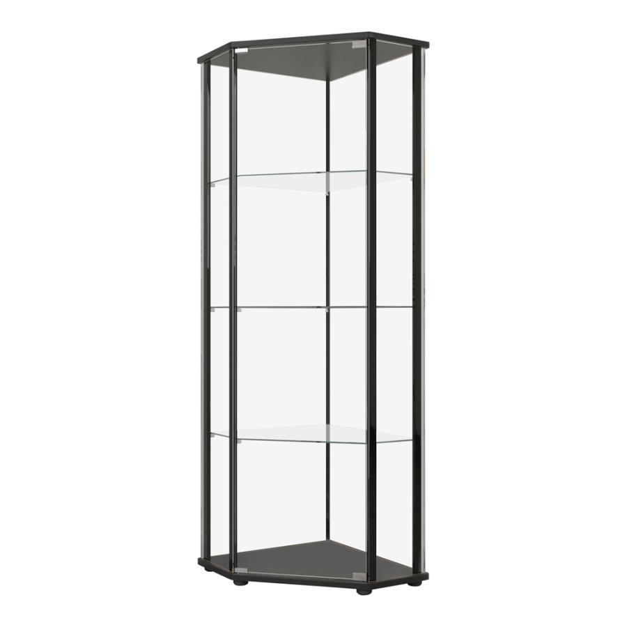 Zenobia - Glass Shelf Curio Cabinet - Black