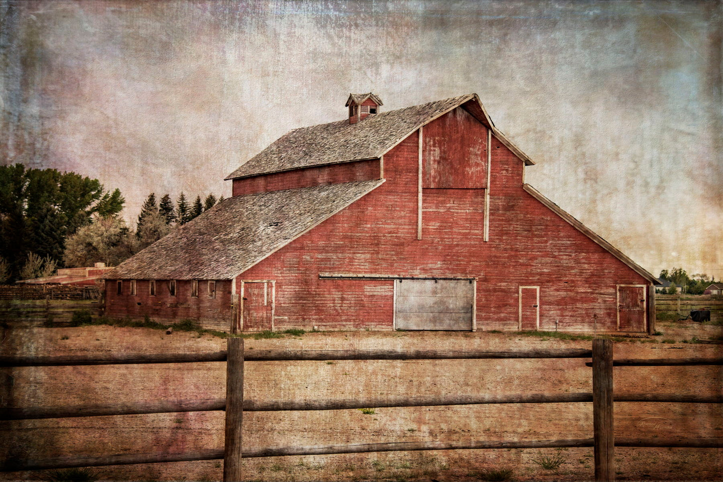 Framed - York Road Barn By Ramona Murdock