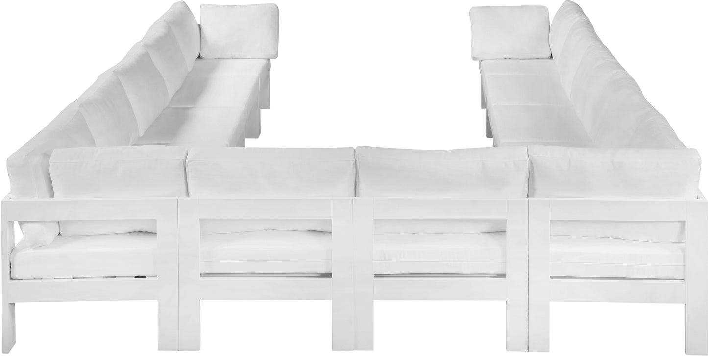 Nizuc - Outdoor Patio Modular Sectional 12 Piece - White - Fabric