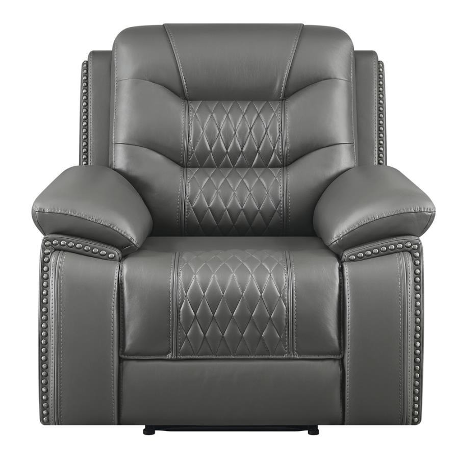 Flamenco - Tufted Upholstered Power Recliner - Gray