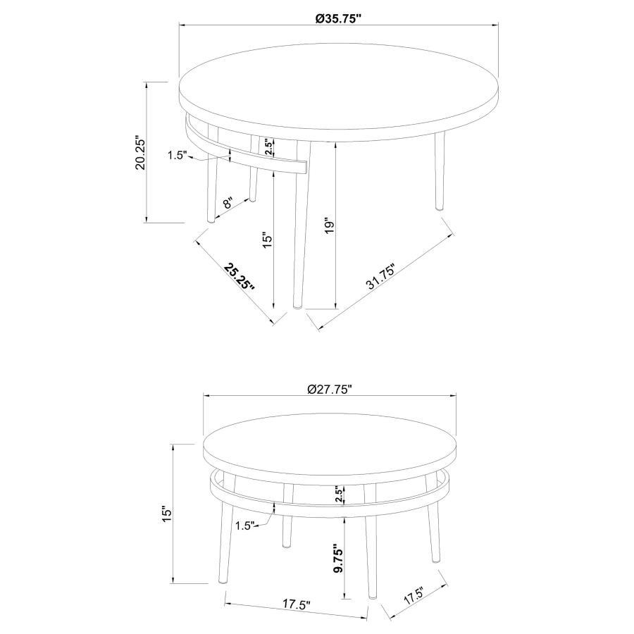 Avilla - Round Nesting Table - Pearl Silver