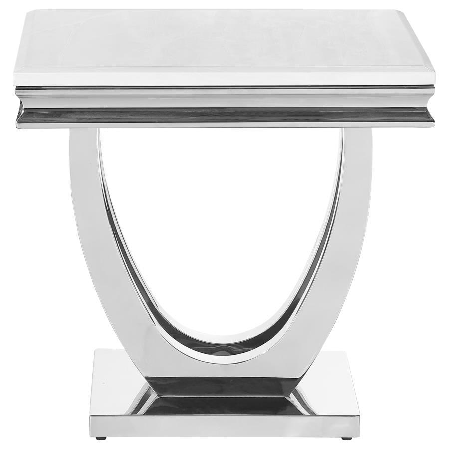 Adabella - End Table - Pearl Silver