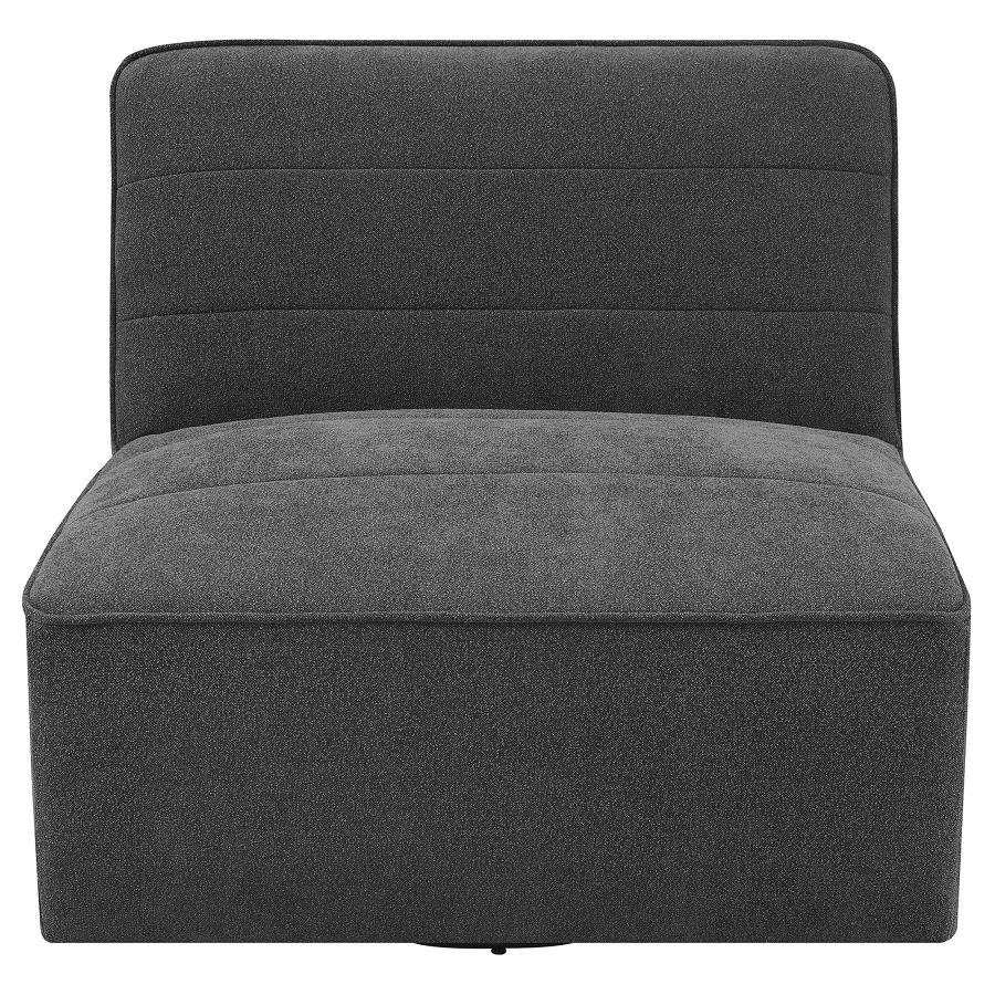 Swivel Armless Chair - Black