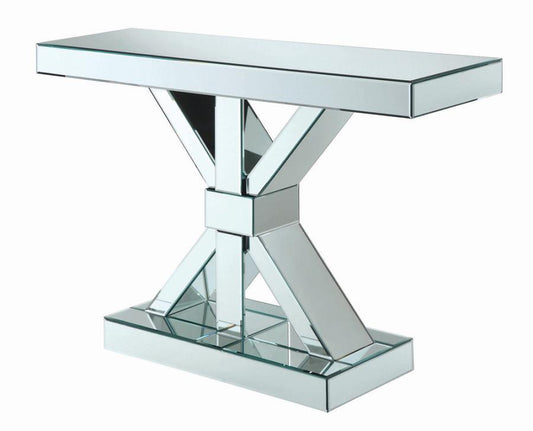 Lurlynn - X-Shaped Base Console Table - Pearl Silver