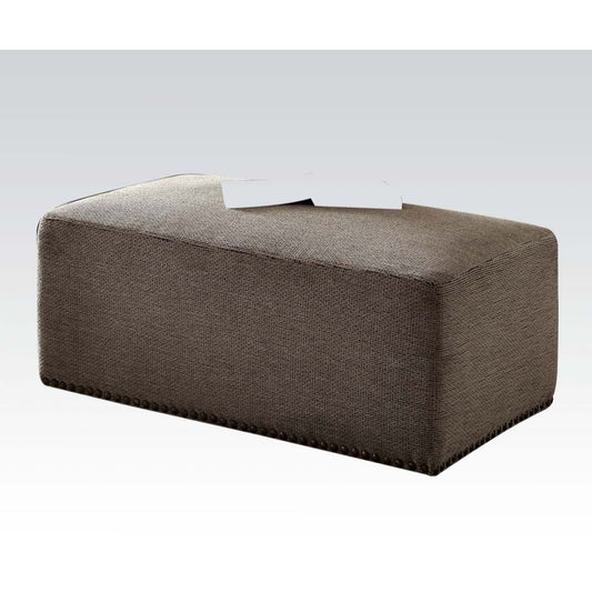 Ushury - Ottoman - Gray Chenille (2-Tone)