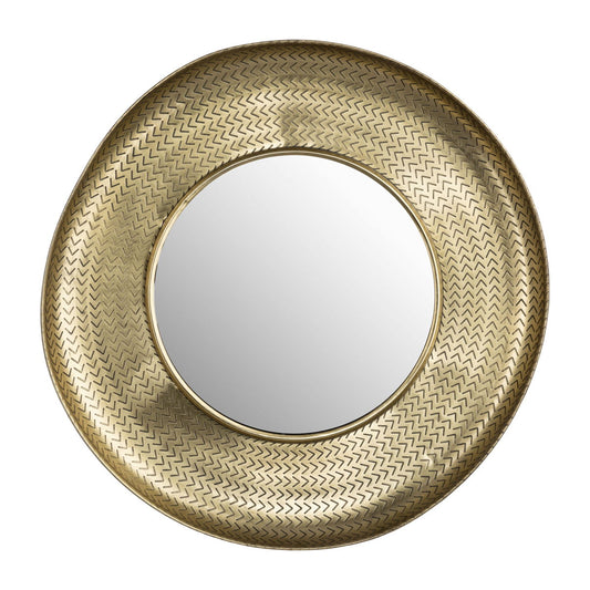 Metal Bowl With Pattern Mirror 30" - Gold