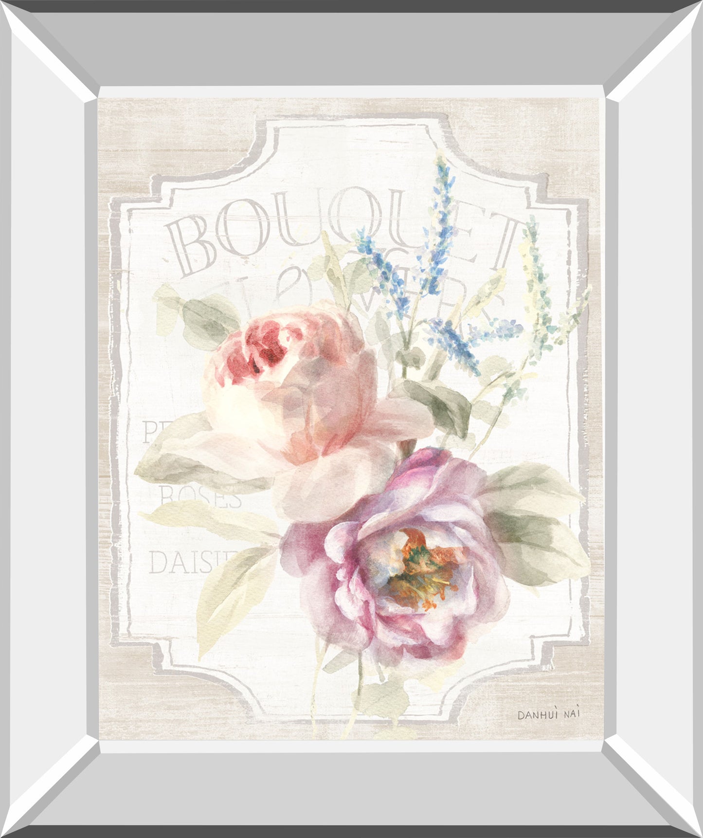 Cottage Garden V On Wood By Danhui Nai - Mirror Framed Print Wall Art