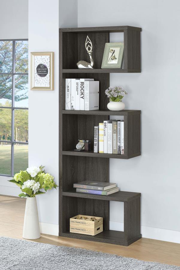 Coaster - 5-tier Alternating Boxes Design Bookcase