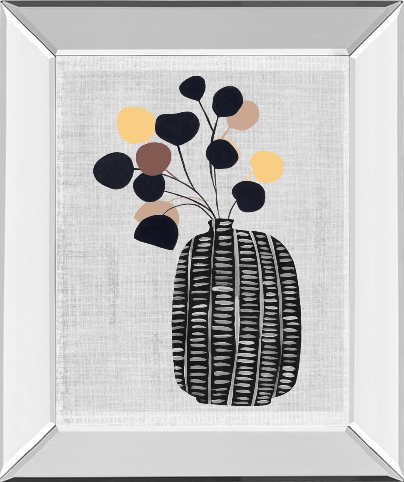 Decorated Vase with Plant III By Melissa Wang - Black