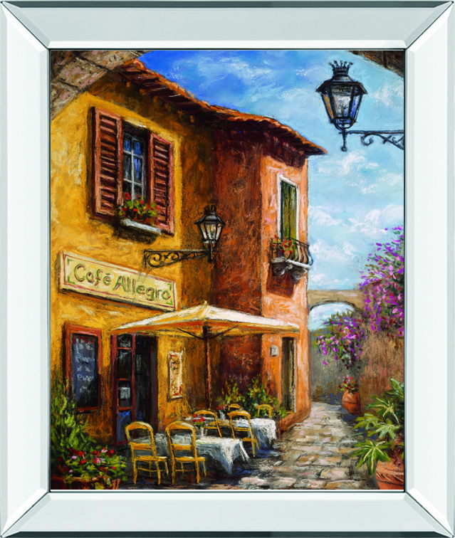 Courtyard Cafe By Surridge, M - Mirror Framed Print Wall Art