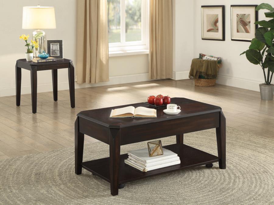 Baylor - Lift Top Coffee Table With Hidden Storage - Brown